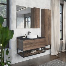 Мебель для ванной Comforty Порто 90 дуб темно-коричневый