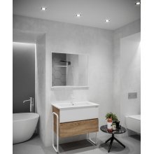 Мебель для ванной Grossman Солис 85 дуб сонома/белая