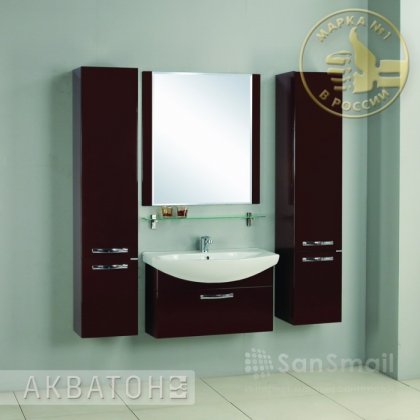 Мебель для ванной Акватон Ария 80 темно-коричневая