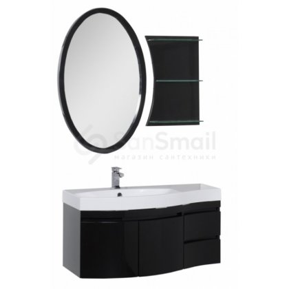Мебель для ванной Aquanet Опера 115 L черная с дверцами