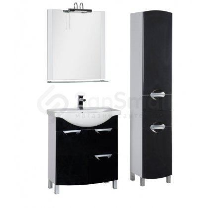 Мебель для ванной Aquanet Асти 75 черный + зеркало