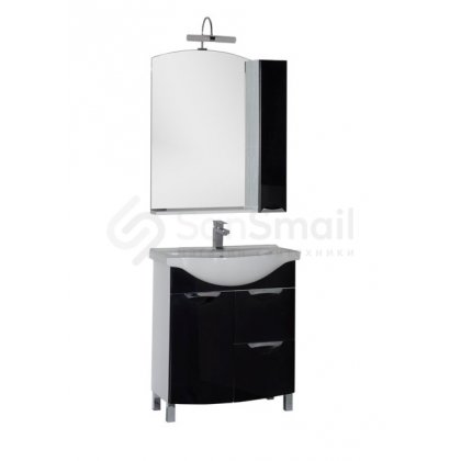 Мебель для ванной Aquanet Асти 75 черный + зеркало-шкаф