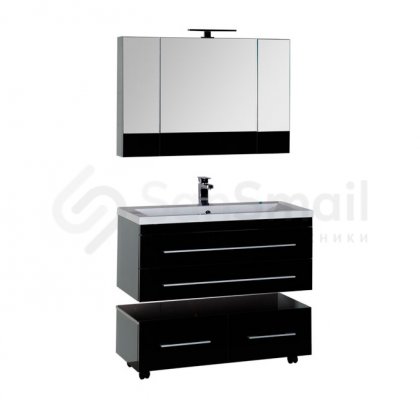 Мебель для ванной Aquanet Верона 100 черная подвесная