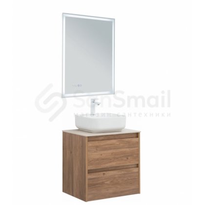 Мебель для ванной со столешницей Aquanet Nova Lite 60 2 ящика дуб шоколадный