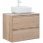 Мебель для ванной со столешницей Aquanet Nova Lite 75 2 ящика дуб крафт