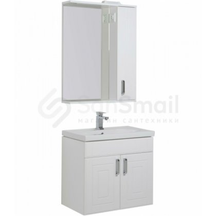 Мебель для ванной Aquanet Рондо белая 70 с дверцами