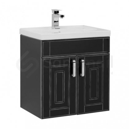 Мебель для ванной Aquanet Рондо 60 черный антик с дверцами