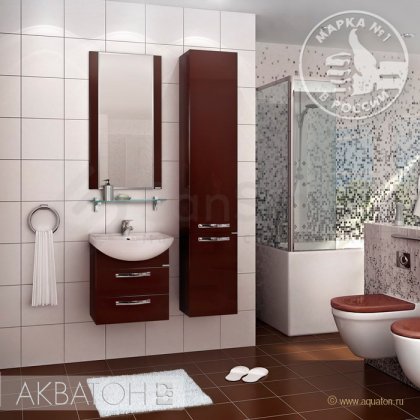 Мебель для ванной Акватон Ария 50 М темно-коричневая