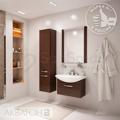 Мебель для ванной Акватон Ария 65 темно-коричневая