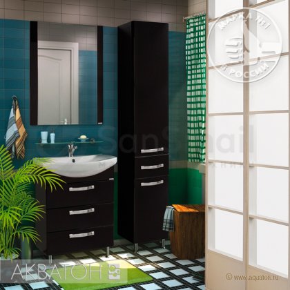 Мебель для ванной Акватон Ария 65 Н черный глянец