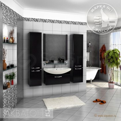 Мебель для ванной Акватон Ария 80 черный глянец