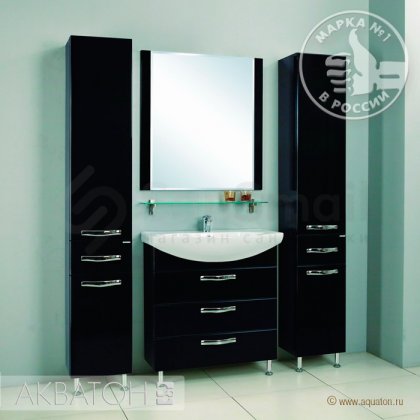 Мебель для ванной Акватон Ария 80 Н черный глянец