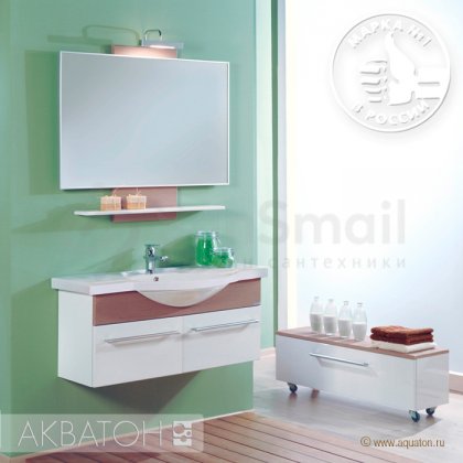 Мебель для ванной Акватон Логика 110 белый глянцевый/лен
