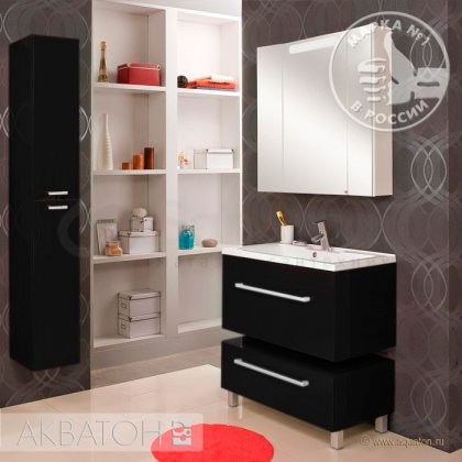 Мебель для ванной Акватон Мадрид 100 М черный глянец комплектация 1
