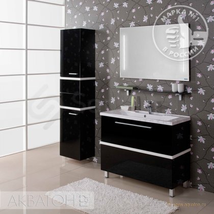 Мебель для ванной Акватон Турин 100 черный глянец