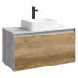 Мебель для ванной Aqwella Mobi 100 бетон светлый фасад дуб балтийский