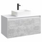 Мебель для ванной Aqwella Mobi 120 белая фасад бетон светлый