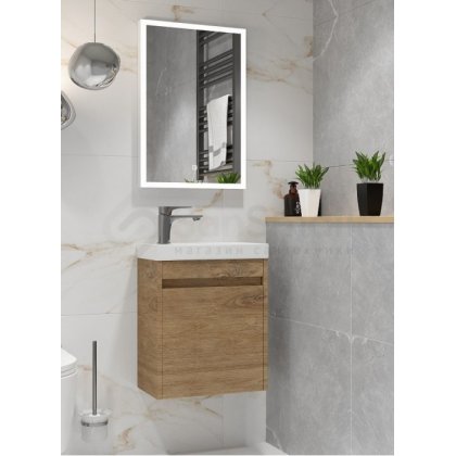 Мебель для ванной Art&Max Family-M 50 с дверцей дуб харбор золотой