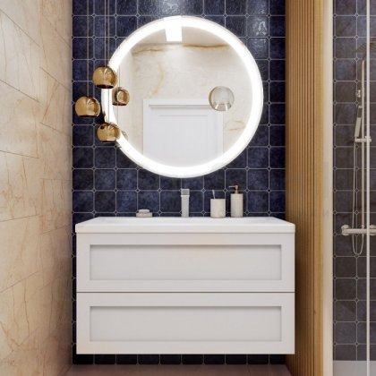 Мебель для ванной с керамической раковиной Art&Max Platino 100 Bianco Lucido