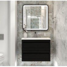 Мебель для ванной с керамической раковиной Art&Max Platino 80 Nero Matt