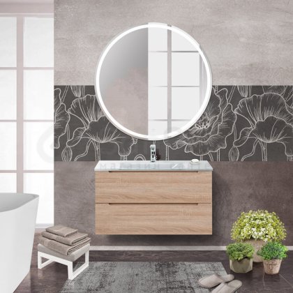 Мебель для ванной BelBagno Etna 100-BB1010/465-LV-VTR-BL Rovere Bianco