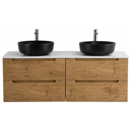 Тумба со столешницей и раковинами BelBagno Etna 120-EK-120-2-BL-BB1315-H301 Rovere Nature