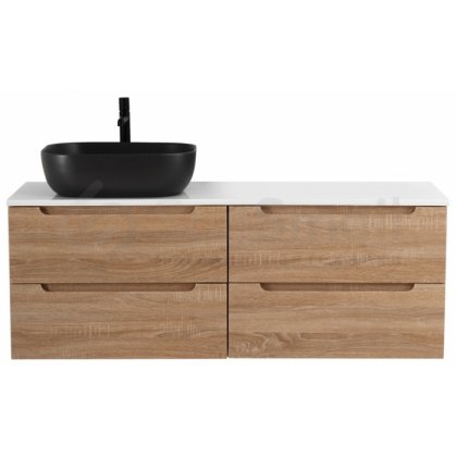 Тумба со столешницей и раковиной BelBagno Etna 120-EK-120-AS-BL-L-BB1302-H301 Rovere Bianco