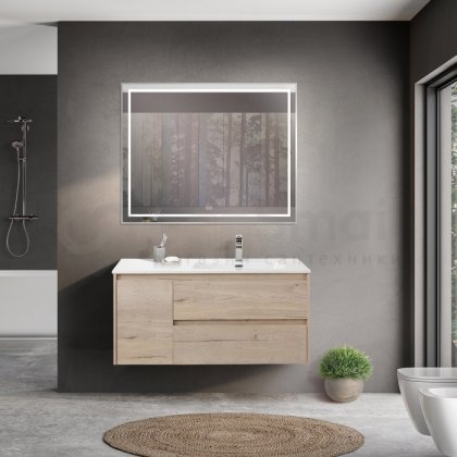 Мебель для ванной BelBagno Kraft 100-BB1000ETL-R Rovere Galifax Bianco