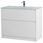 Тумба с раковиной BelBagno Kraft 100-PIA-BB1010/465-LV-VTR-BL Bianco Opaco