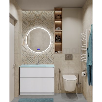 Мебель для ванной BelBagno Kraft 100-PIA-BB1010/465-LV-VTR-BO Bianco Opaco