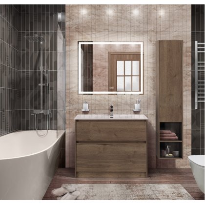 Мебель для ванной BelBagno Kraft 100-PIA-BB1000ETL Rovere Tabacco