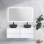 Тумба со столешницей и раковинами BelBagno Kraft 140-EK-140-2-BL-BB1315-H301 Bianco Opaco