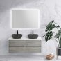 Тумба со столешницей и раковинами BelBagno Kraft 140-EK-140-2-BL-BB1315-H301 Cemento Grigio