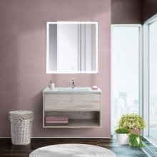 Мебель для ванной BelBagno Kraft 80-1C-BB810/465-LV-VTR-BL Rovere Galifax Bianco