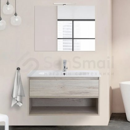 Мебель для ванной BelBagno Kraft 80-1C-LOV-800 Rovere Galifax Bianco