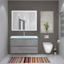 Мебель для ванной BelBagno Kraft 100-BB1010/465-LV-VTR-BO Cemento Grigio