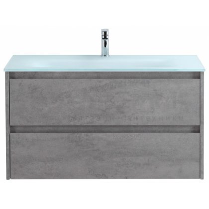 Тумба с раковиной BelBagno Kraft 100-BB1010/465-LV-VTR-BO Cemento Grigio