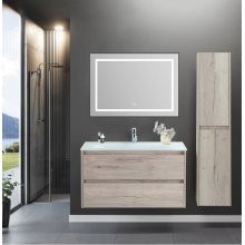Мебель для ванной BelBagno Kraft 100-BB1010/465-LV-VTR-BO Rovere Galifax Bianco