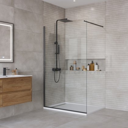 Душевая перегородка BelBagno Kraft L-1 110 черная