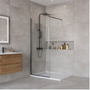 Душевая перегородка BelBagno Kraft L-1 70 черная