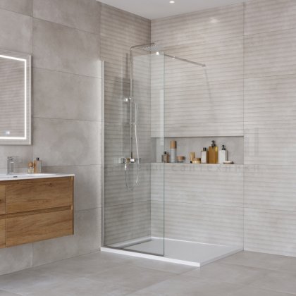 Душевая перегородка BelBagno Kraft L-1 80 хром