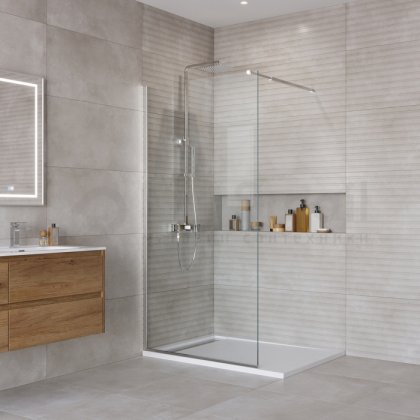 Душевая перегородка BelBagno Kraft L-1 90 хром