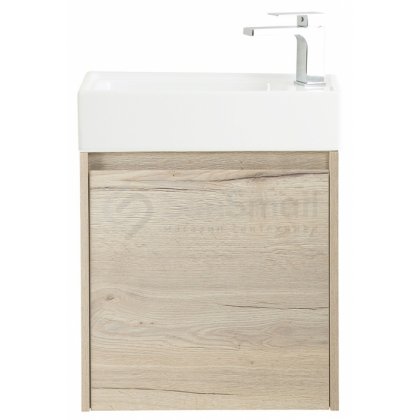 Тумба с раковиной BelBagno Kraft Mini 50R-7045-KL Rovere Galifax Bianco