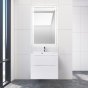 Тумба с раковиной BelBagno Marino-H60 70-BB700/450-LV-MR-AST Bianco Lucido