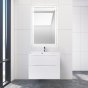 Тумба с раковиной BelBagno Marino-H60 80-BB800/450-LV-MR-AST Bianco Lucido