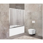 Шторка на ванну BelBagno UNIQUE-VF-2-150/180-140-P-Cr