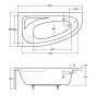 Ванна Besco Cornea 140x80