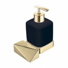 Дозатор для жидкого мыла Boheme Venturo New 10317-G-B черный-золото