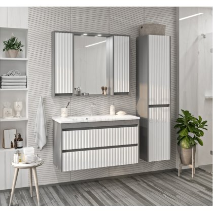 Мебель для ванной Brevita Balaton 100 белая/серая