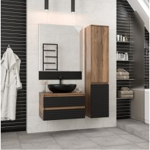 Мебель для ванной Brevita Dakota 70 черная подвесная
